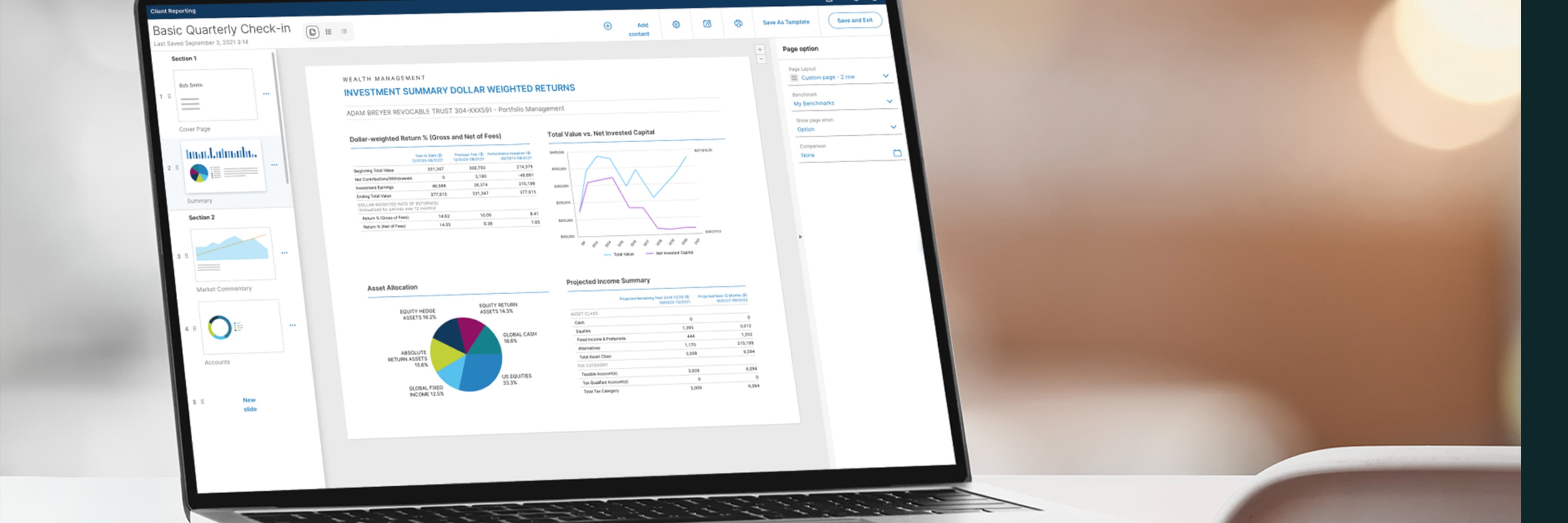 Wealth management advisor platform — redesigned dashboard experience
